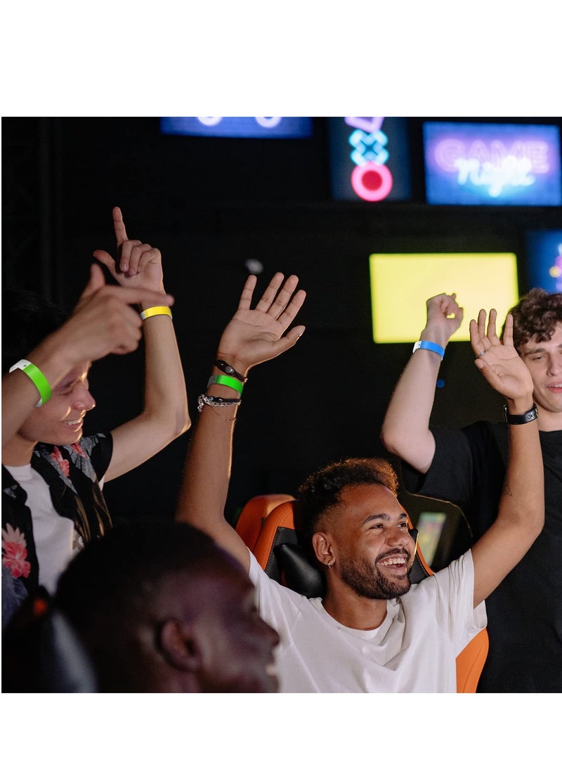 SOLARAE 300pcs Neon Wristbands, Waterproof Paper Colored Hand Bands for Events Wrist Armbands Bracelets for Party Clubs Music Festivals Concerts PE Fairs Adhesive - Image 5