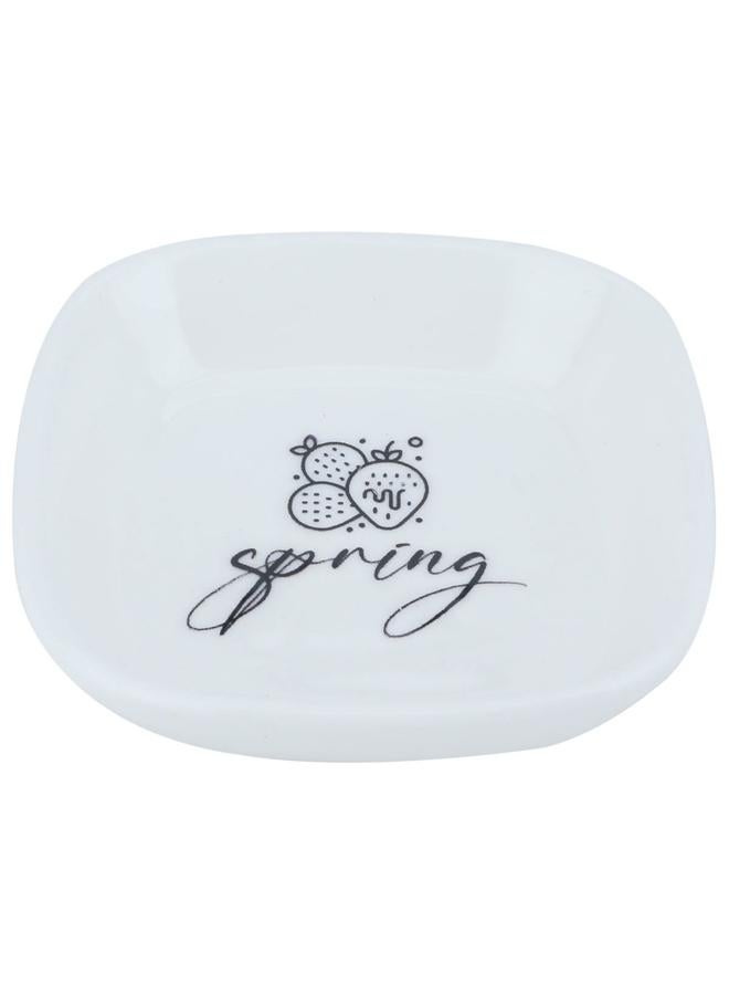 Alsaif Porcelain Serving Plate 10 X 10 Cm Candy Pattern White - Image 1