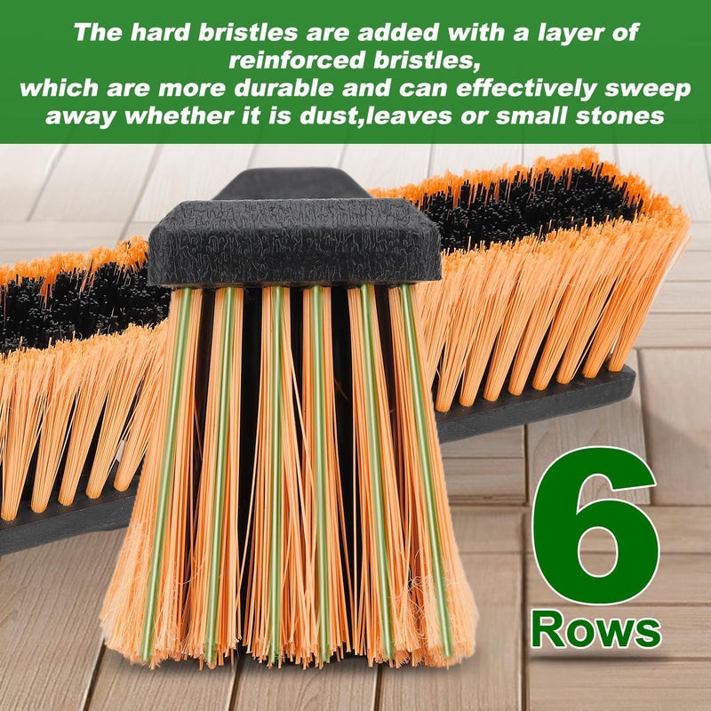 BeiLan 18 Inches Push Broom Outdoor- Heavy Duty Commercial Broom with 64.5" Long Handle and Stiff Bristles for Patio Garage Deck Concrete Wood Stone Tile Driveway Yard Warehouse Shop Floor Cleaning Broom - Image 3