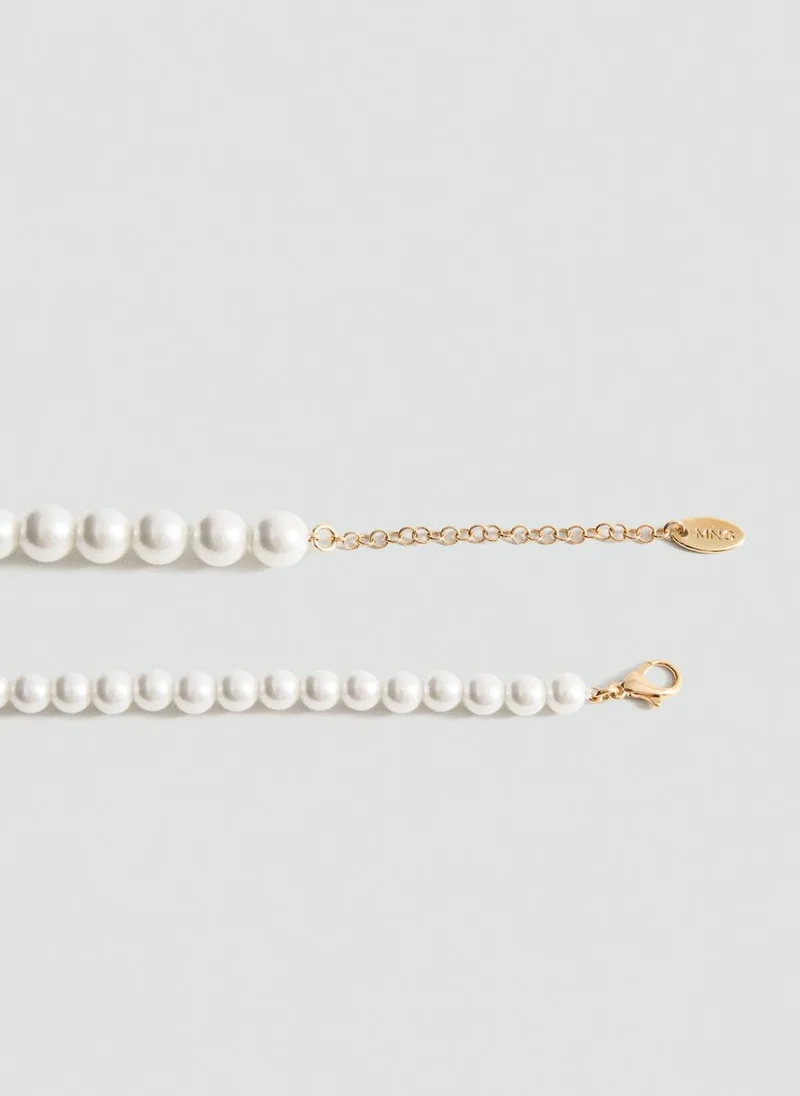 مانجو Double pearl crystal necklace