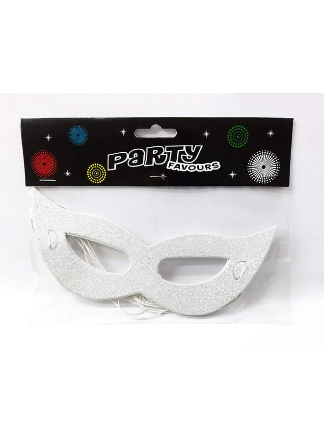 Party Time 6 Pcs Silver Half Face Masquerade Paper Glittered Mask Eye Mask Costumes Halloween Cosplay Party Face Masks For Masquerade Dancing Christmas And New Years Party - Image 2