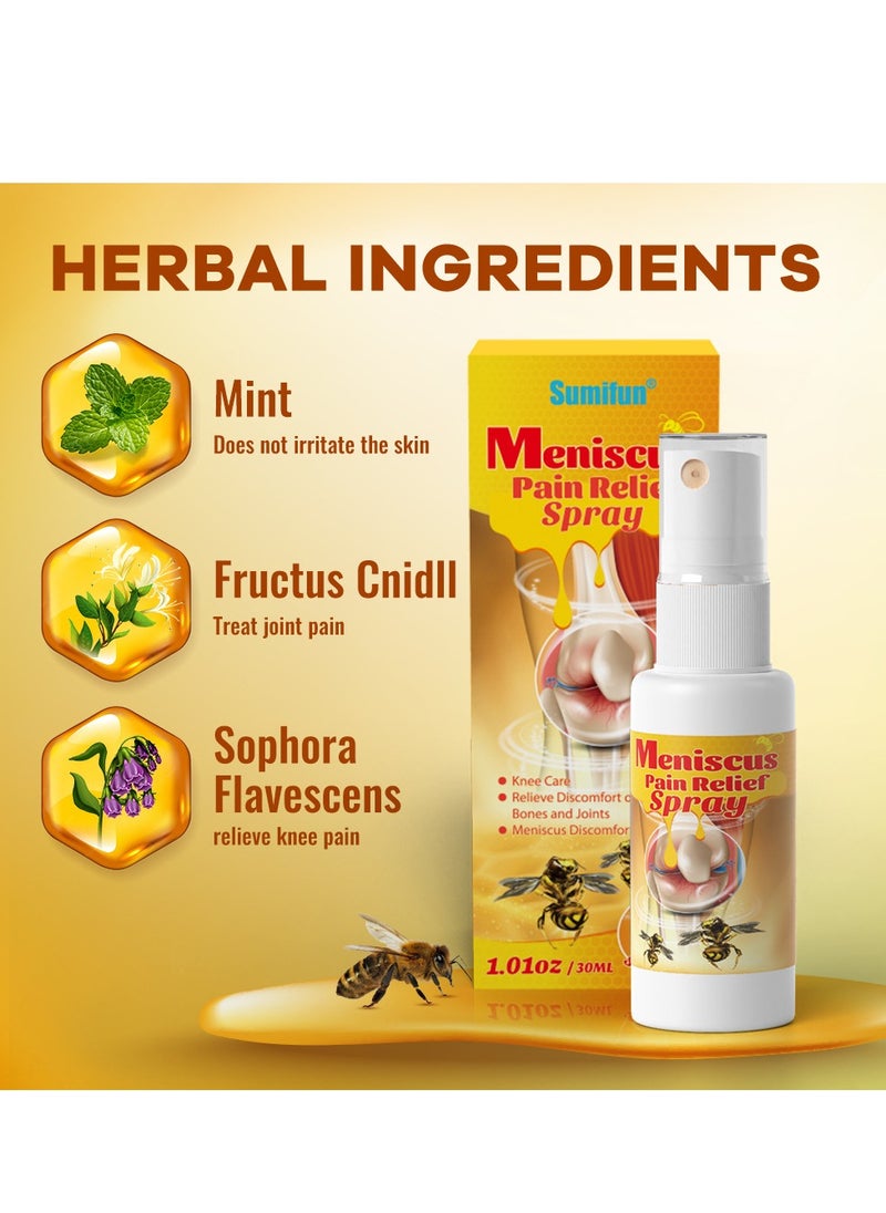 Sumifun - Meniscus Pain Relief Spray Bee Venom Spray for Relieve Sore Joints,Muscles and Joints, knees and feet，Bee Venom Pain Relieving Spray Muscle Joint Massage Soothing Spray - Image 1