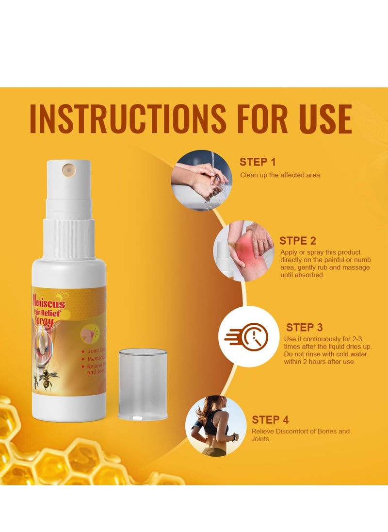 Sumifun - Meniscus Pain Relief Spray Bee Venom Spray for Relieve Sore Joints,Muscles and Joints, knees and feet，Bee Venom Pain Relieving Spray Muscle Joint Massage Soothing Spray - Image 1