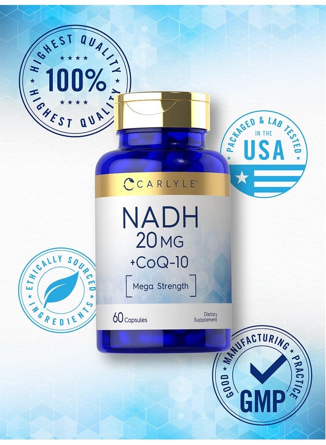 Carlyle NADH CoQ10 Supplement | 20mg | 60 Capsules | Mega Strength | Non-GMO, Gluten Free - Image 5