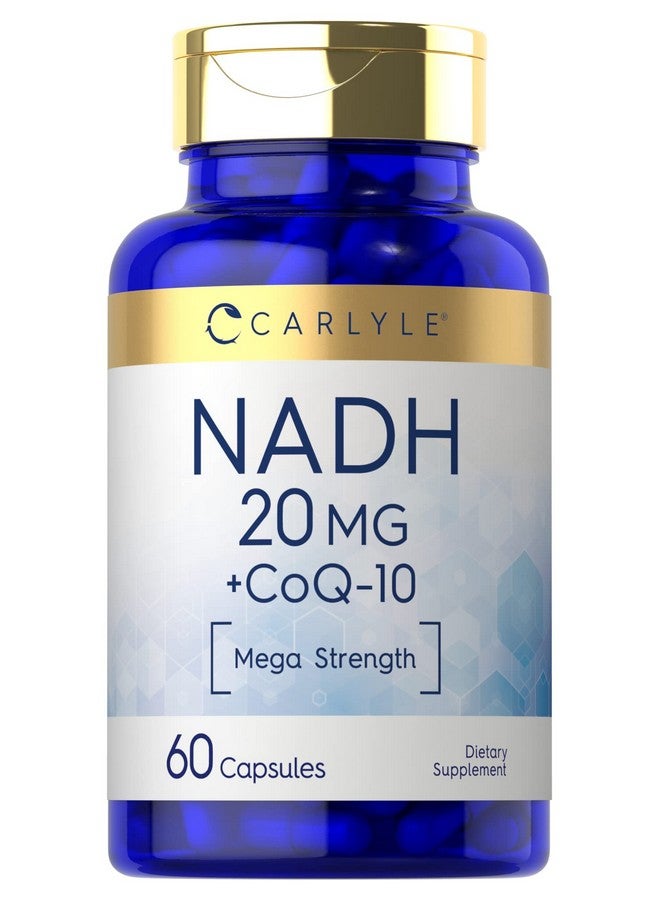Carlyle NADH CoQ10 Supplement | 20mg | 60 Capsules | Mega Strength | Non-GMO, Gluten Free - Image 1