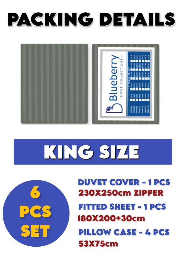 Blueberry 6 Pieces King Size Duvet Cover Set - Image 2