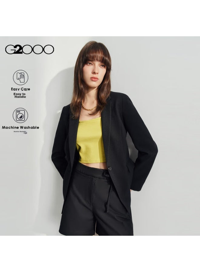 G2000 Women's Clothing Spring And Summer, Same Style As In Shopping Malls, Machine Washable, Suitable For Commuting, Formal Suit Jacket G2, Black, Size 34 - Image 1