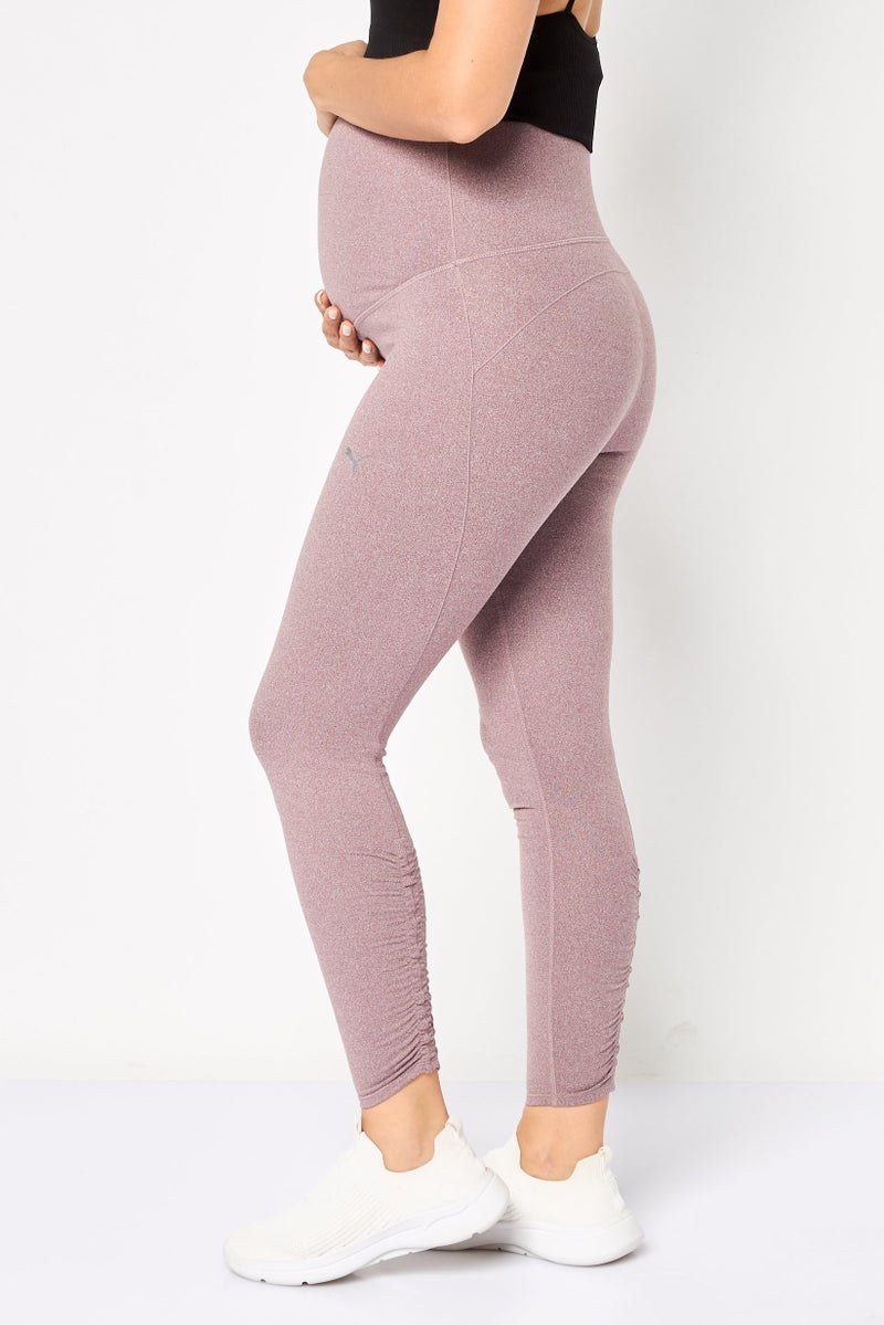 PUMA سروال رياضي للحمل بخصر مرن، لون برقوقي غامق - Image 2