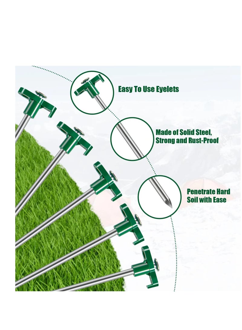 Excefore Tent Stakes, 10 Pcs Heavy Duty Tent Stakes Pegs, Outdoor Camping Windproof Professional Ground Stakes, Metal Tent Pegs for All Kinds of Ground, Specially Designed for Tent Canopies  - Image 2