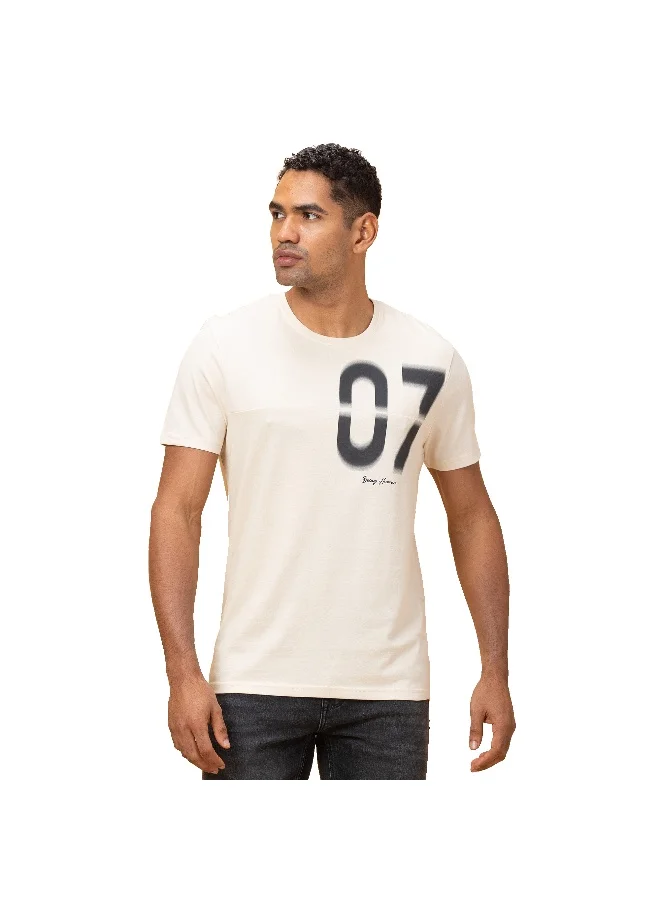 بيينغ هيومان Mens Chalk Round Neck Short Sleeve T-Shirt