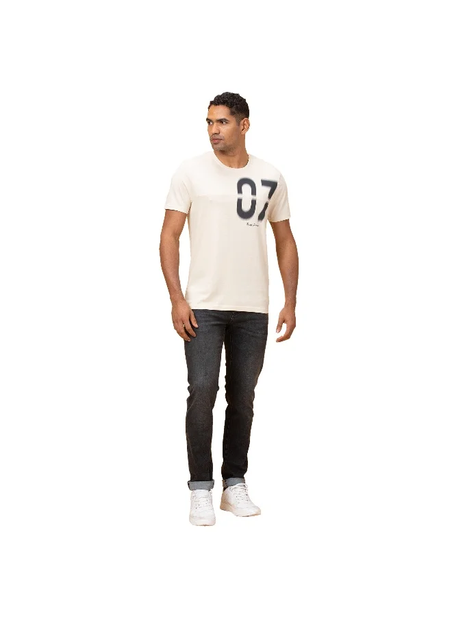 بيينغ هيومان Mens Chalk Round Neck Short Sleeve T-Shirt