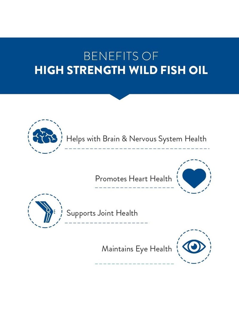 Swisse - Ultiboost Odourless 4x Strength Wild Fish OIL Concentrate 4 X Omega-3 Maintains Heart, Brain and Eye Health,1800 mg  60 BASED ON SCIENTIFLC EVIDENCE 60 Capsules  Food Supplement - Image 1
