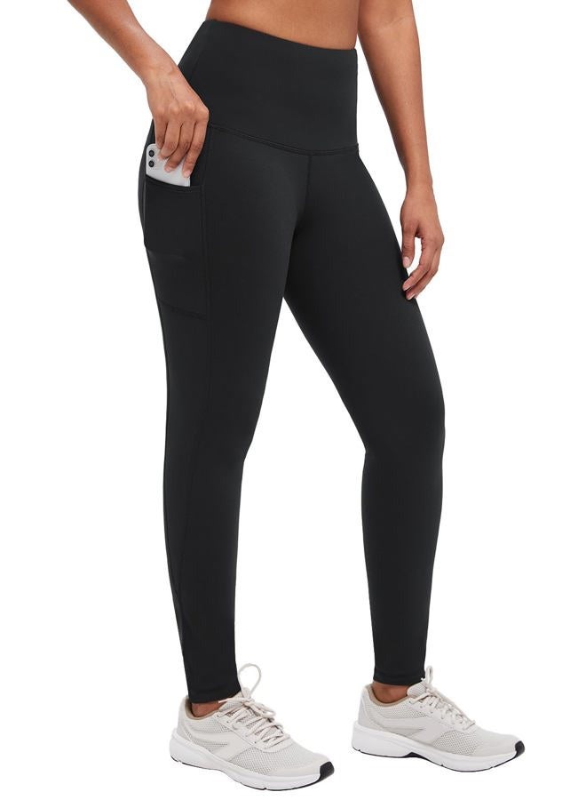 BALEAF Women's Fleece Lined Winter Leggings High Waisted Thermal Warm Yoga Pants with Pockets, A- Black- Water Resistant, 3XL - Image 1
