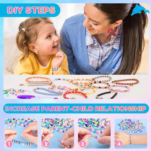 KRySt Bracelet Making Set for Girls | DIY Jewellery Craft Kit for Kids | Creative Bead Bracelet Making Box | Art & Craft Toy Gift for Girls Age 6–12 Years (Clay Beads 2) - Image 2