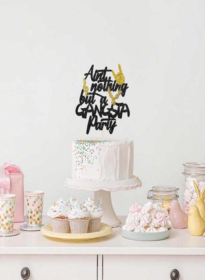 BOBYIYI Ain't Nothing But A Gangsta Party Cake Topper 90s Retro Party Hip Hop Theme Celebration Decor 1st Birthday Decoration for Boy - Image 4
