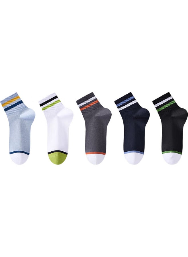 THREEGUN Men'S Socks Men'S Combed Cotton Color-Block Mid-Calf Socks Pure Cotton 100% Cotton Socks - Image 3