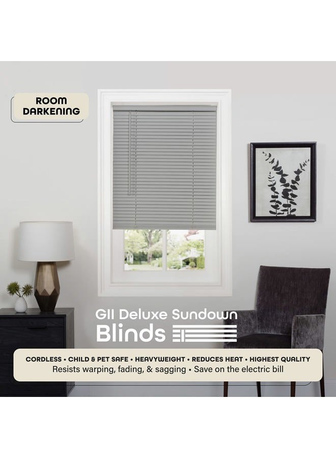 Achim Home Furnishings DSG229GY06 Cordless GII Deluxe Sundown 1" Room Darkening Mini Blind, Grey, 29" x 64" - Image 2