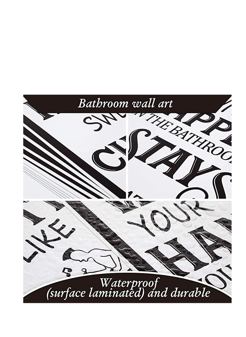 SYOSI 9 Pieces Bathroom Wall Art & Pictures Wall Decor, Vintage Bathroom Sign Bathroom Quotes and Sayings Art Prints Bathroom Posters for Wall Restroom Bathroom Decor Pictures Gift, Unframed  - Image 5