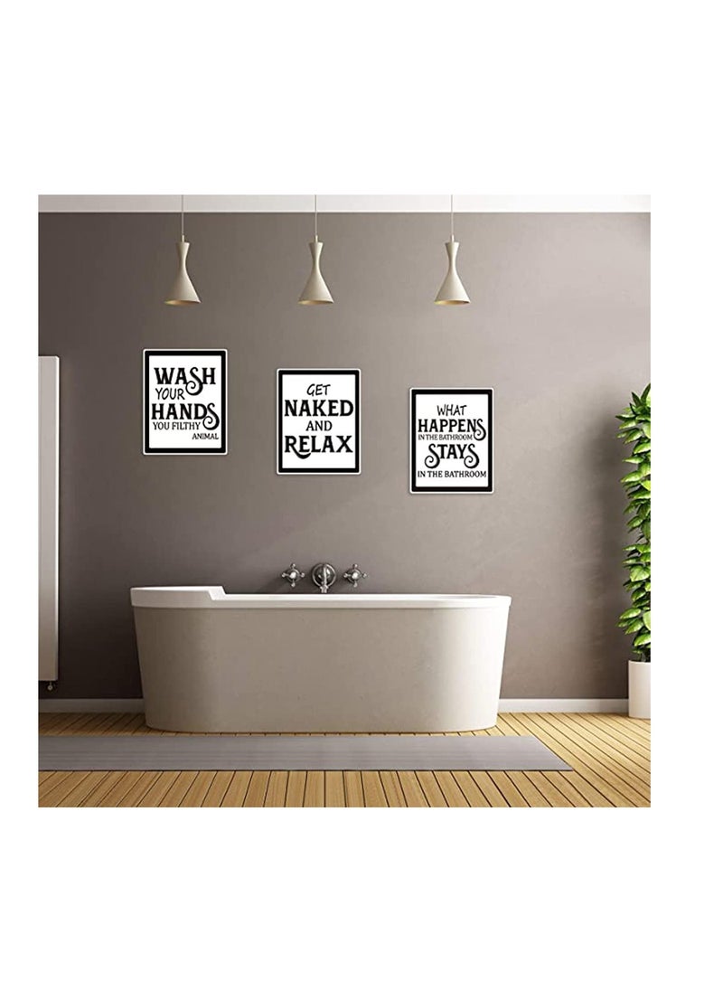 SYOSI 9 Pieces Bathroom Wall Art & Pictures Wall Decor, Vintage Bathroom Sign Bathroom Quotes and Sayings Art Prints Bathroom Posters for Wall Restroom Bathroom Decor Pictures Gift, Unframed  - Image 2