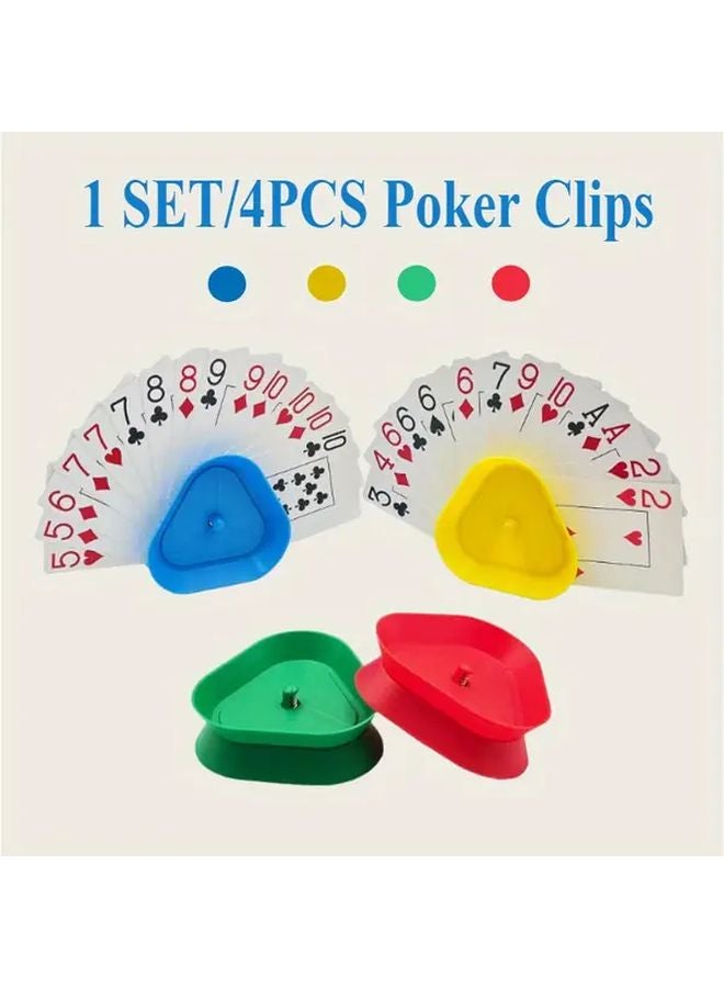 6 Pcs ABS Poker Card Holders Mixed Color Triangular Trays For Games Parties - Image 5