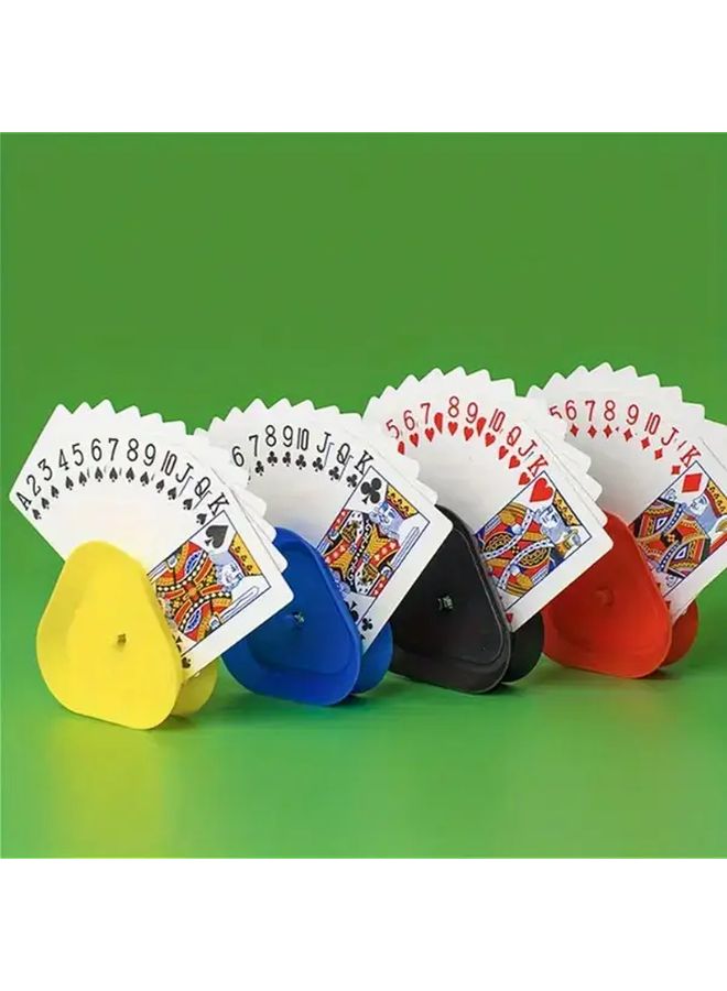 6 Pcs ABS Poker Card Holders Mixed Color Triangular Trays For Games Parties - Image 2