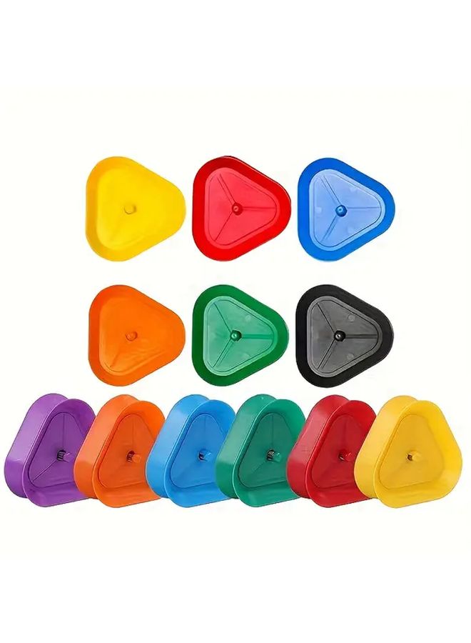 6 Pcs ABS Poker Card Holders Mixed Color Triangular Trays For Games Parties - Image 3