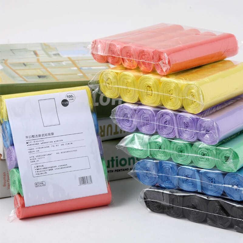 Household Garbage Bag Color Classification Disposable Thickened Garbage Bag Kitchen Plastic Bag Flat Mouth Large Garbage Bag - Image 2