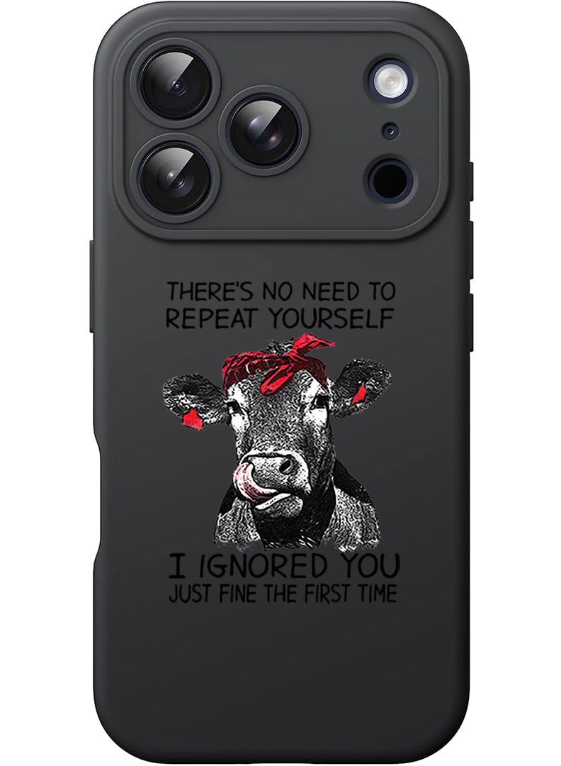 Theodor Protective Slim Fit Case Liquid Silicone Cover with Full Body Protection Anti-Scratch Shockproof Case For Apple iPhone 17 Pro (Black) there is no ned to repeat yourself - Image 1