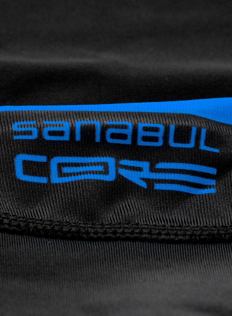 Sanabul Core Short Sleeve Rash Guard â€“ Quick Dry Compression Shirt for Men Black/BLUE, Large - Image 4