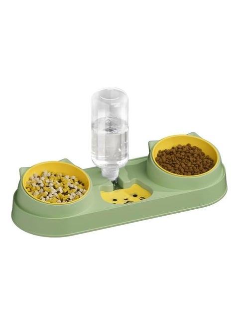 Automatic Pet Food Bowl for Cats and Dogs with Water Fountain – Dual Feeding and Drinking Bowl with Stable Stand