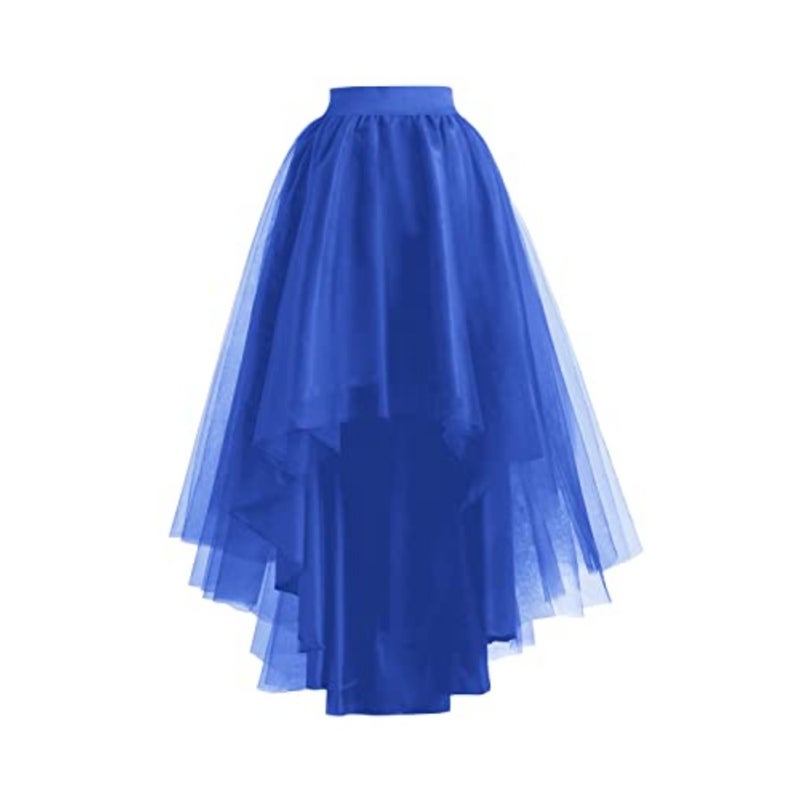 High Low Tulle Skirt for Women Lace up Wedding Party Prom Cocktail Mesh Long Tulle Skirt
