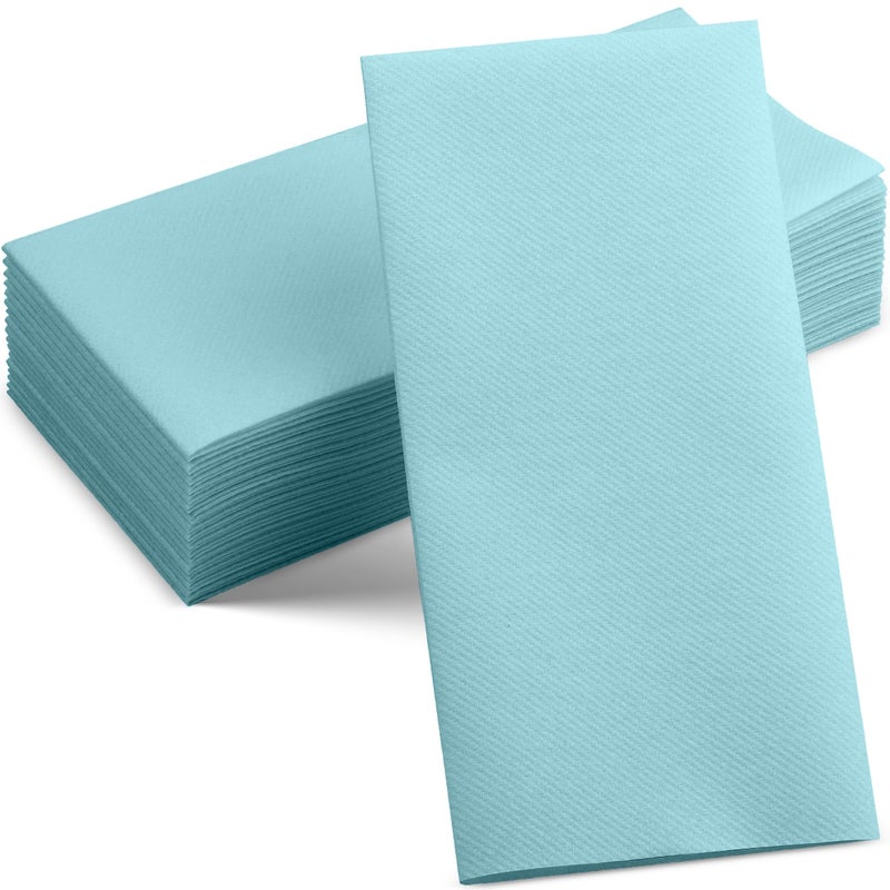 Servietto 50-Pack Disposable Linen-Feel Pale Blue Napkins  12"" x 17"" Cloth-Like Paper Dinner Napkins For Wedding  Bathroom  Party Or Event - Image 1