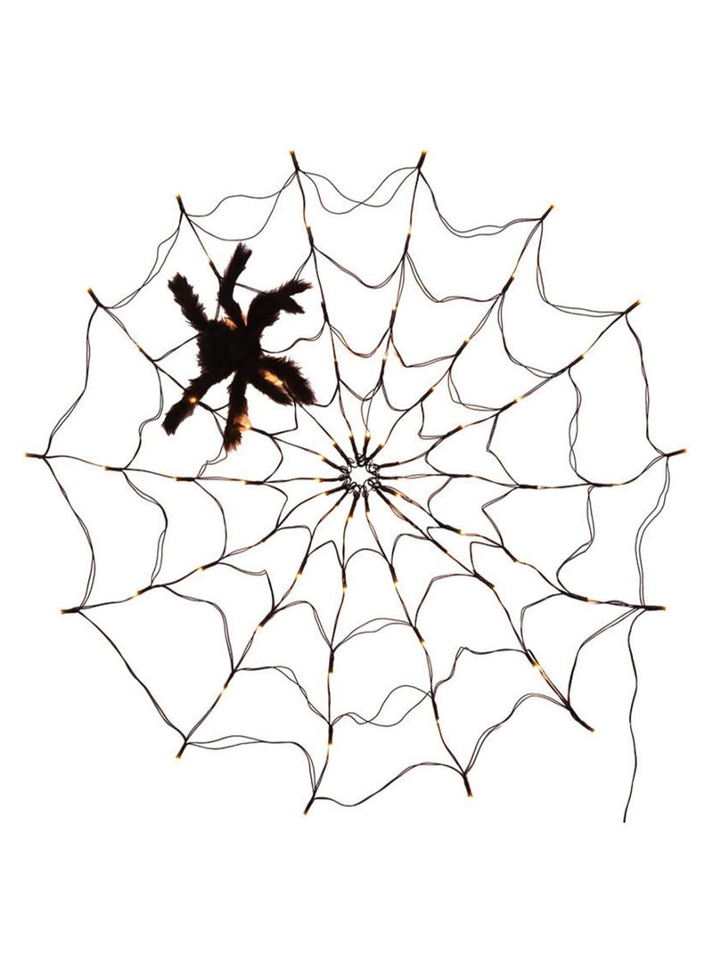 Spider Web Light 3.25ft 70 LED Waterproof Light with Black Spider for Party Patio Bar Decoration Halloween (Warm White) - Image 5