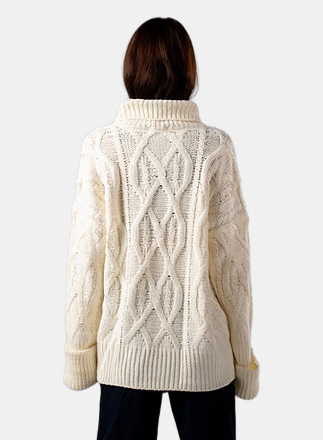 ASTK Mock Neck Cable Pullover - Image 3