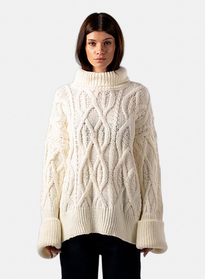 ASTK Mock Neck Cable Pullover - Image 1