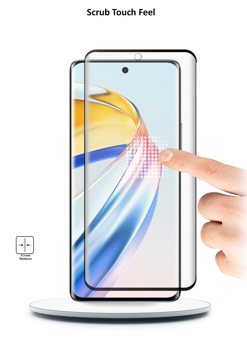 Wtech Honor X9b 5G 2023 - Nano Ceramic Full Glue Full Cover Matte Flexible Screen Protector (MSCNMN) - Clear/Black - Image 3