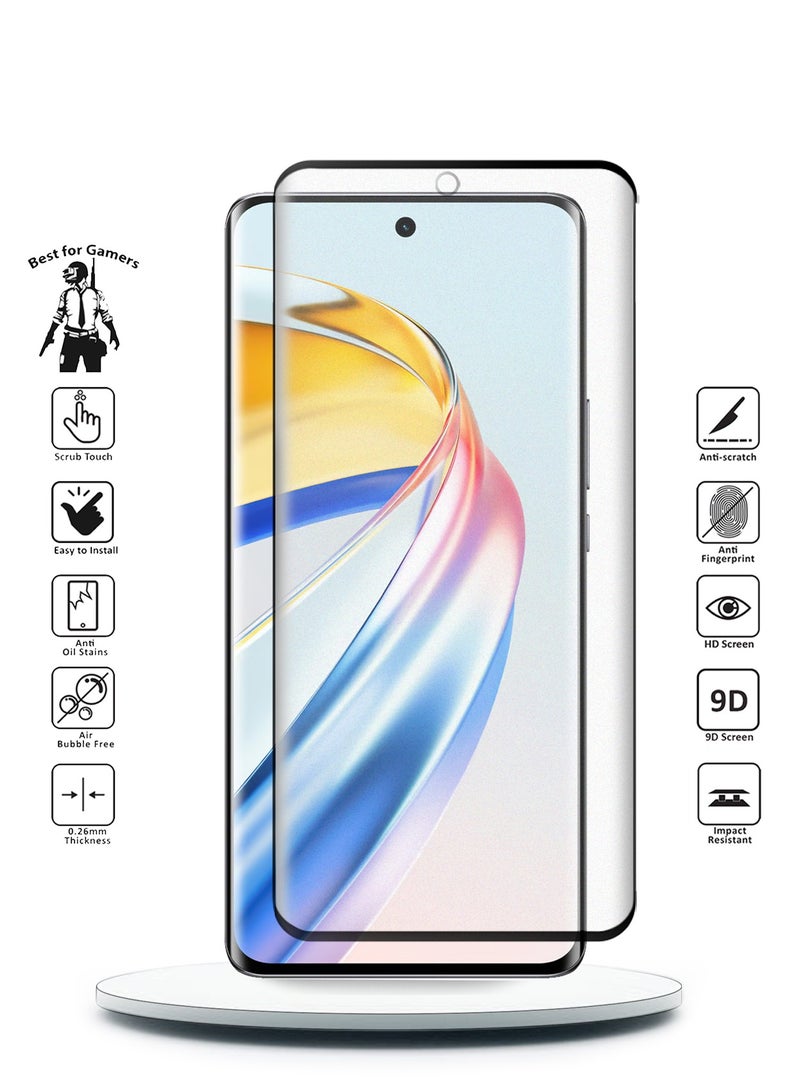 Wtech Honor X9b 5G 2023 - Nano Ceramic Full Glue Full Cover Matte Flexible Screen Protector (MSCNMN) - Clear/Black - Image 2