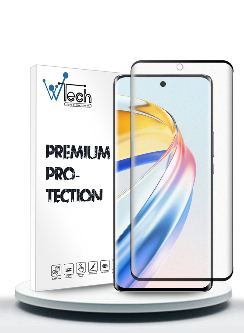 Wtech Honor X9b 5G 2023 - Nano Ceramic Full Glue Full Cover Matte Flexible Screen Protector (MSCNMN) - Clear/Black - Image 1