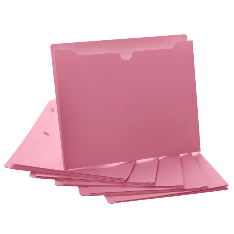 ACTIVITYYA Pink File Jackets, 1 Inch Expansion, Letter Size, Reinforced Straight-Cut Tab, 6 Pack - Image 1