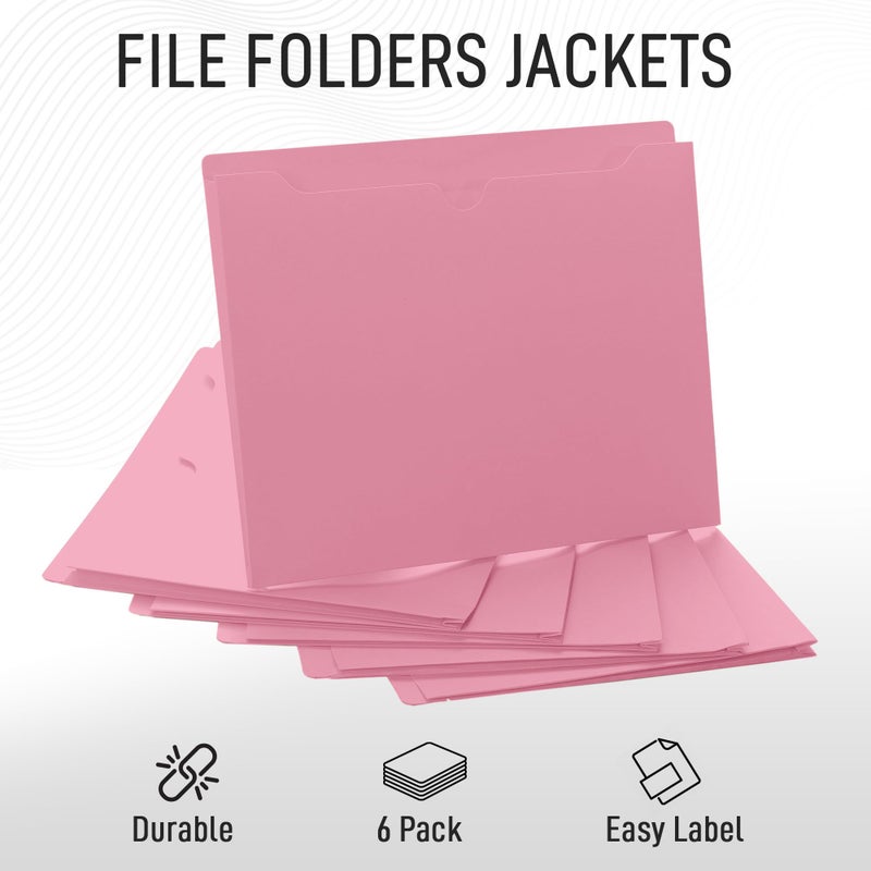 ACTIVITYYA Pink File Jackets, 1 Inch Expansion, Letter Size, Reinforced Straight-Cut Tab, 6 Pack - Image 4