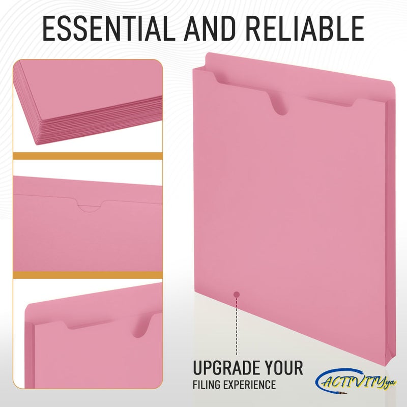 ACTIVITYYA Pink File Jackets, 1 Inch Expansion, Letter Size, Reinforced Straight-Cut Tab, 6 Pack - Image 5