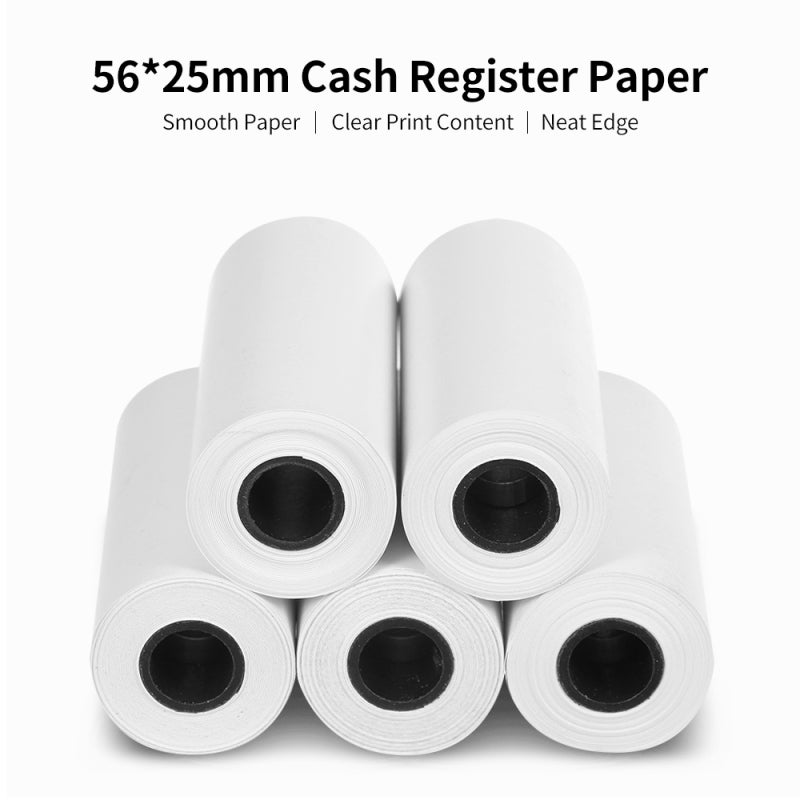 Thermal Paper 5 Rolls No Carbon Tape Required - Smooth High-speed Printing Receipt Rolls for Catering Cash Register Mobile POS Machine Office Retail Supplies - Image 2