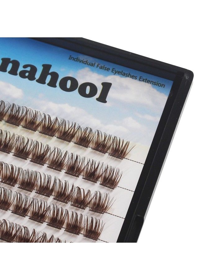 Hannahool 120Pcs D Curl Individual Wide Stem Brown Cluster Diy Eye Lashes Extensions Mixed 1214Mm/1416Mm/1618Mm Makeup Dramatic Volume Lashes (Brown1214Mm) - Image 3