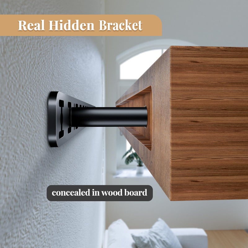 Craftersmark 2pcs Floating Shelf Hardware Heavy Duty Hidden Shelf Brackets Support,Wall Mounting Invisible Floating Shelves Bracket with Jig (34" x 8" x 1.5" with Tools) - Image 5