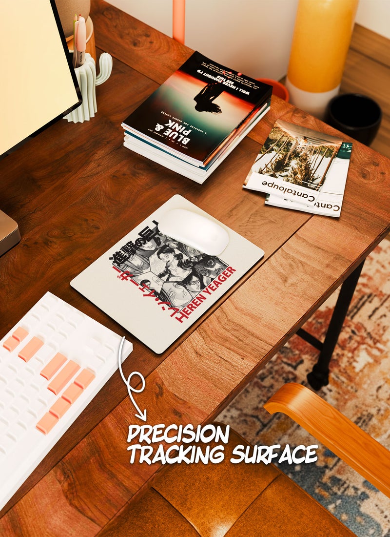 LOUD UNIVERSE Attack on Titan Jar Attack on Titan Non-Slip Rubber Base Mouse Pad Manga Comic Style Rectangular Desk Mouse Pad Eren Yeager Comic Comic Strip-Broken Heart - Image 4