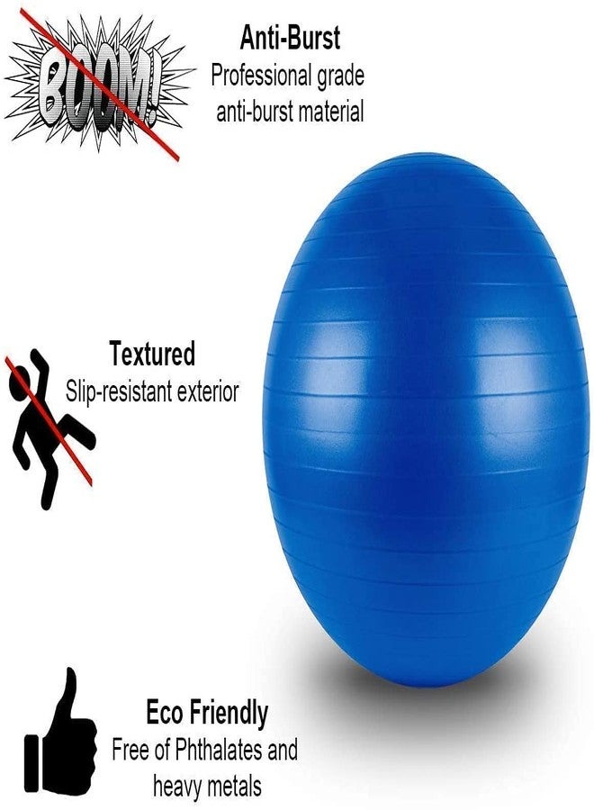 KPS Inflatable Gym Ball for Total Body Fitness, Abdominal Toner Anti-Burst Fitness Exercise Stability Balance Yoga - Swiss Birthing 65 cm with Foot Pump (Multi Color) Anti-Slip Ball Heavy Duty - Image 4