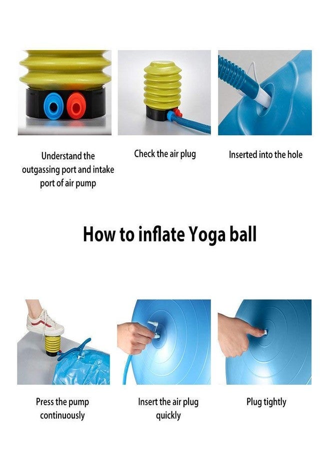 KPS Inflatable Gym Ball for Total Body Fitness, Abdominal Toner Anti-Burst Fitness Exercise Stability Balance Yoga - Swiss Birthing 65 cm with Foot Pump (Multi Color) Anti-Slip Ball Heavy Duty - Image 5