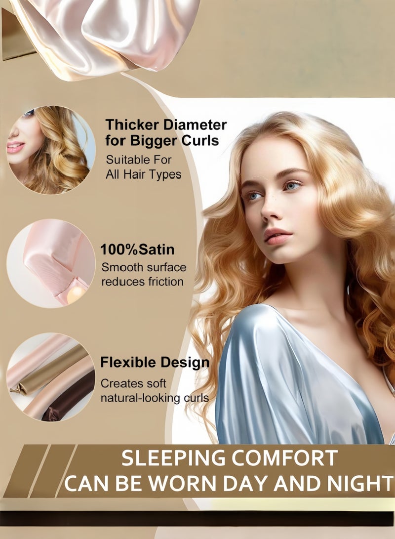 4 PCS Heatless Hair Curler Set，Soft Hair Curlers to Sleep In，No Heat Overnight Sleeping Curls Styling Tools for All Hair Types,Pink - Image 3