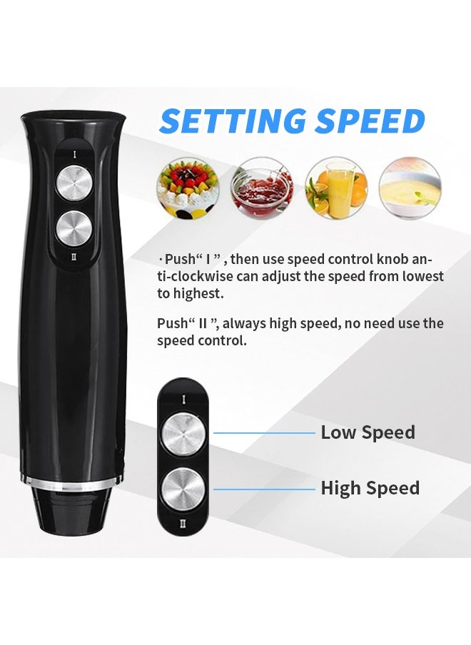 Generic - 4 in 1 Hand Blender, Powerful 500w Chopper, Milk Frother, Egg Beater, Stainless Steel Blades, 500ml Chopping Bowl,  700ml Beaker, Perfect for Blending, Chopping, Whisking - Image 1