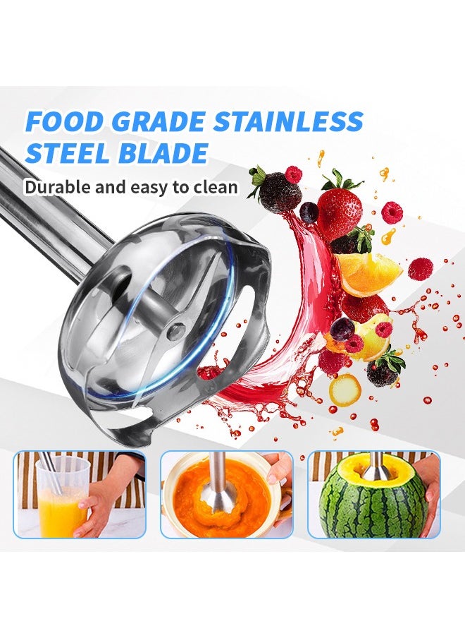 Generic - 4 in 1 Hand Blender, Powerful 500w Chopper, Milk Frother, Egg Beater, Stainless Steel Blades, 500ml Chopping Bowl,  700ml Beaker, Perfect for Blending, Chopping, Whisking - Image 1